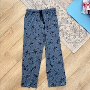Jaclyn Blue Bow Pajama Pants with Bow Print - size Small